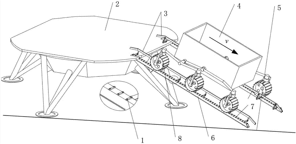 一种星球车转移用节距式稳姿防滑辅道的制作方法