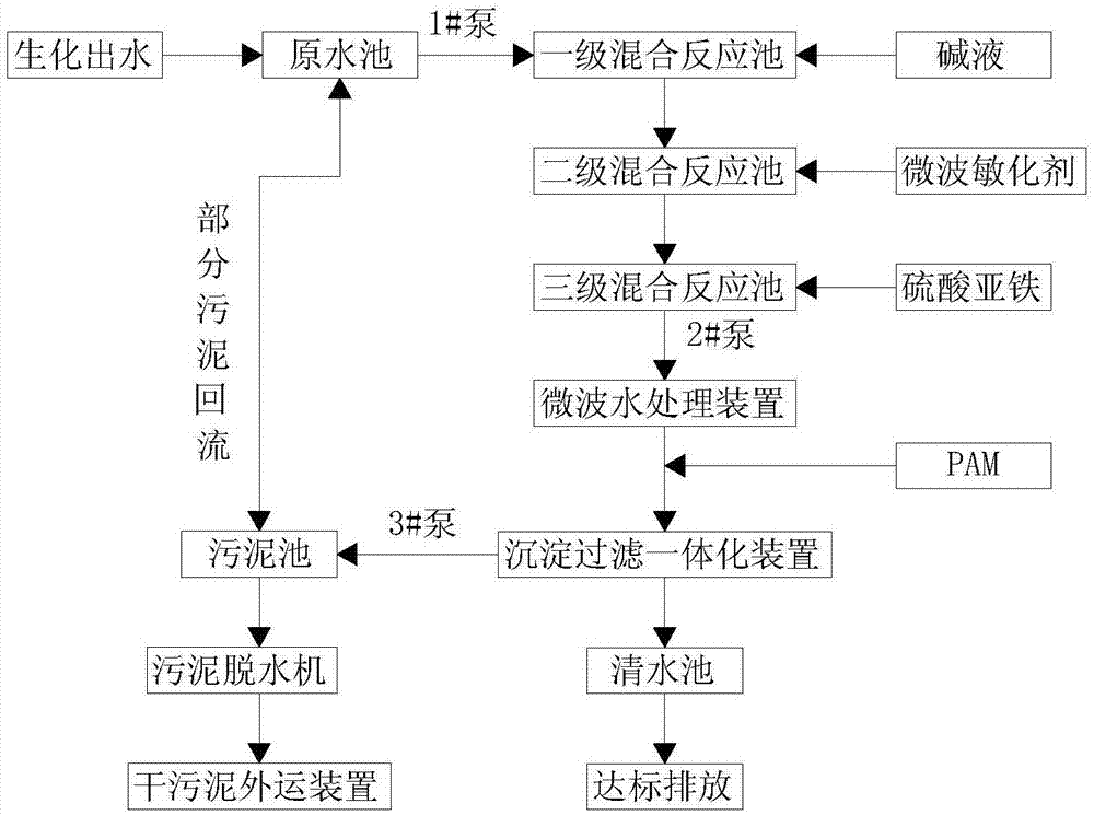 一种煤化工废水处理深度去除CODcr处理系统及处理工艺的制作方法