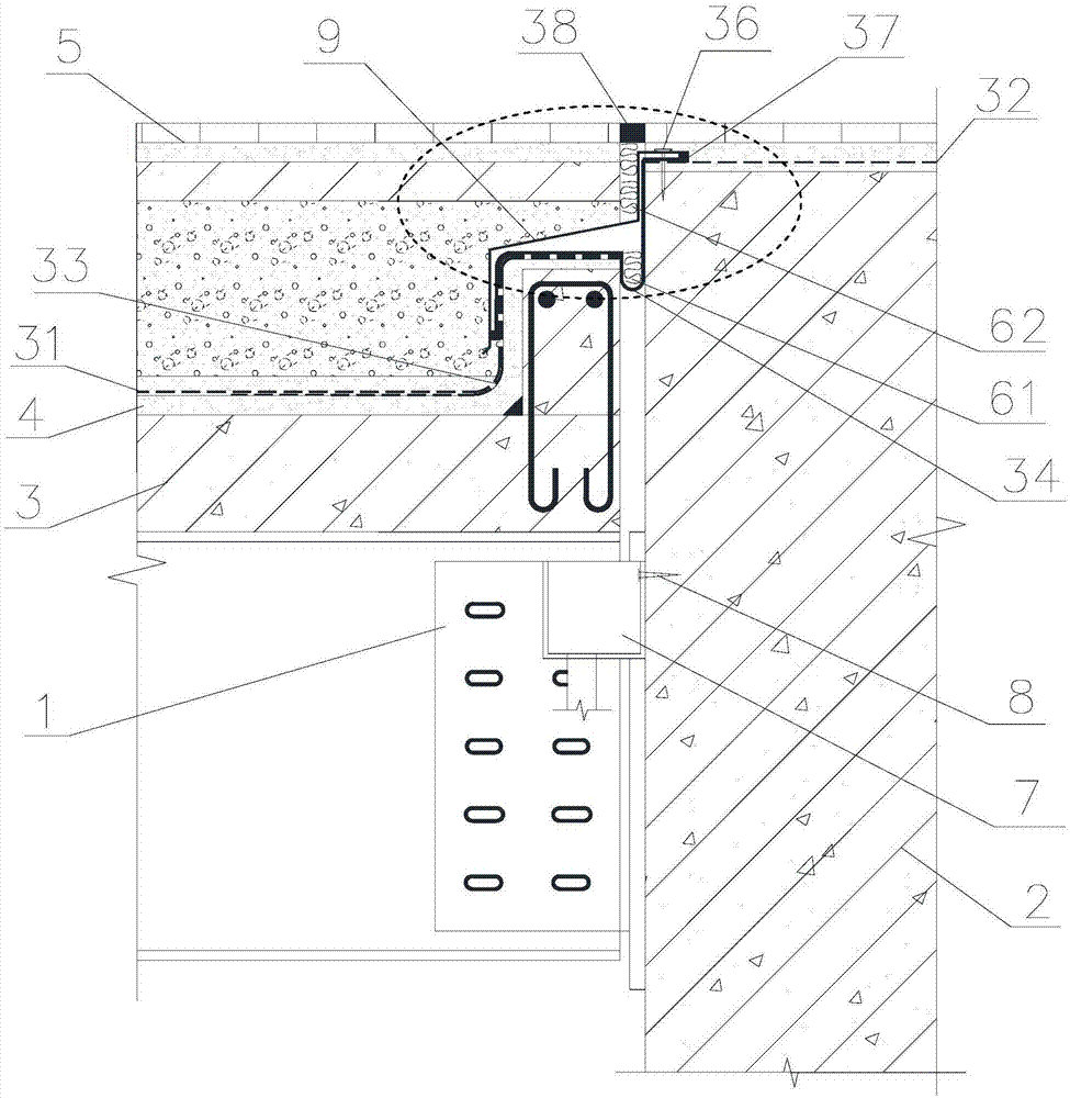 具有高差的钢结构连廊与混凝土结构交接处防水结构体系的制作方法