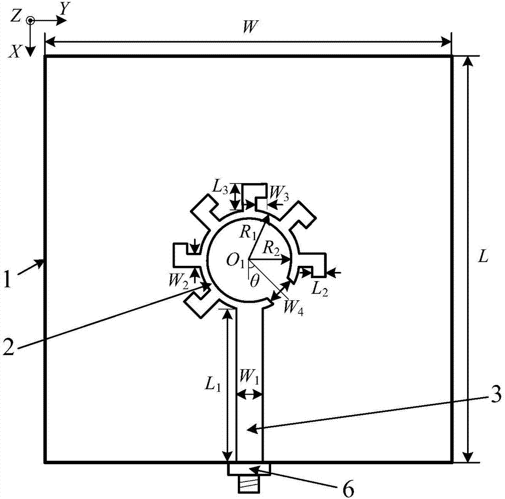一种齿轮圆环缝隙双频圆极化天线的制作方法