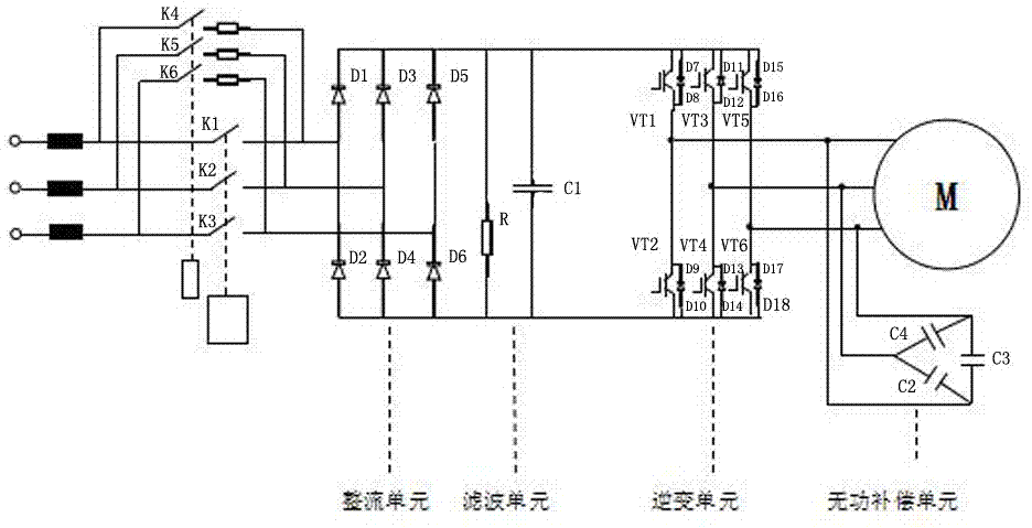 一种电机无功补偿变频电路的制作方法