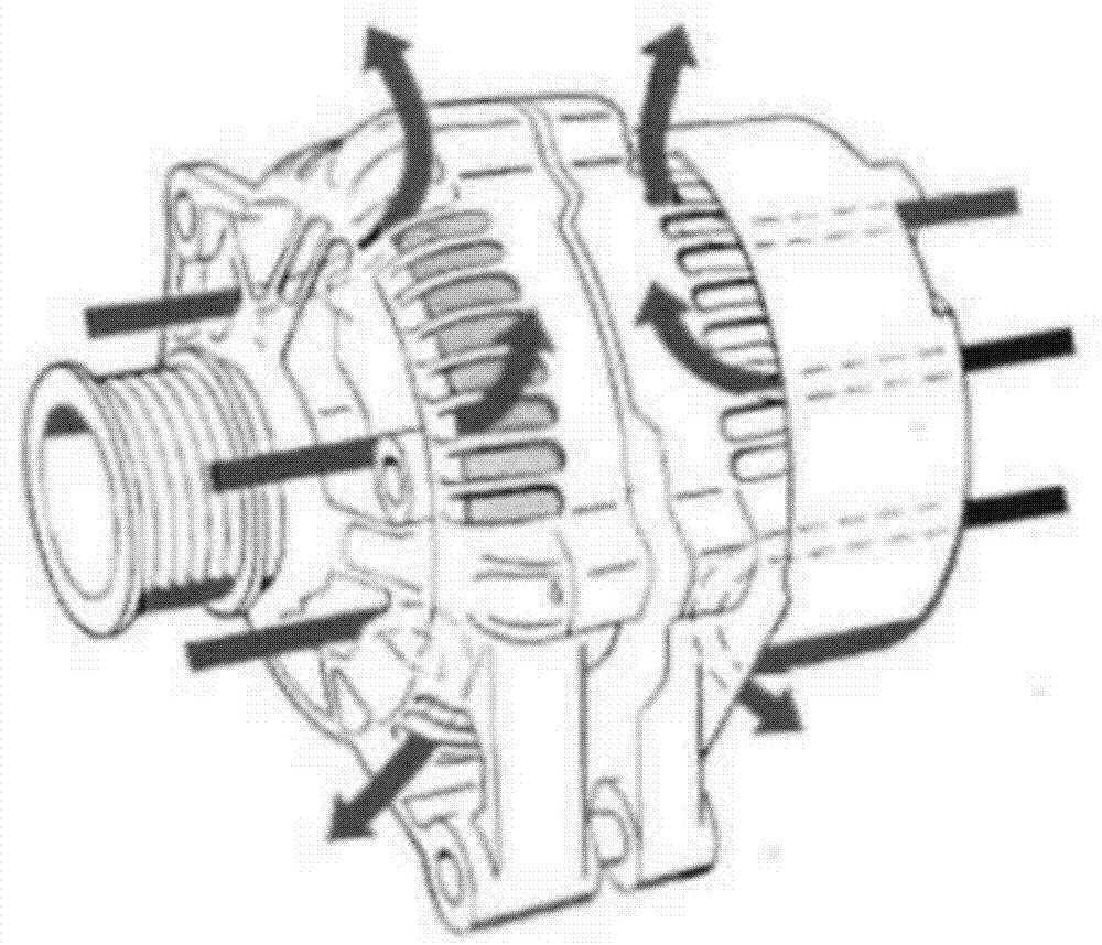 汽车发电机后端盖散热结构的制作方法