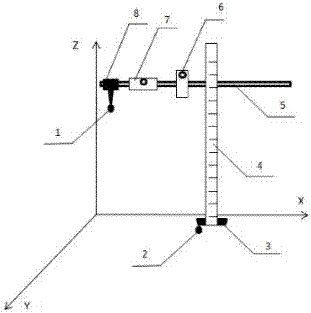 一种测量空间任意两点的距离投影长度的工具的制作方法