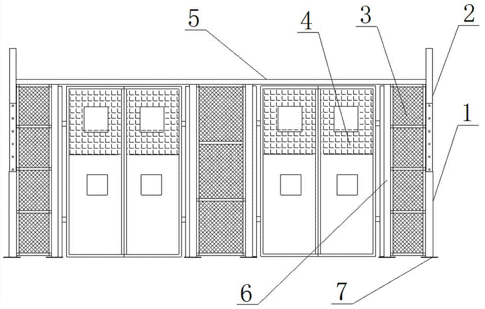 可伸缩的施工电梯安全防护层门的制作方法