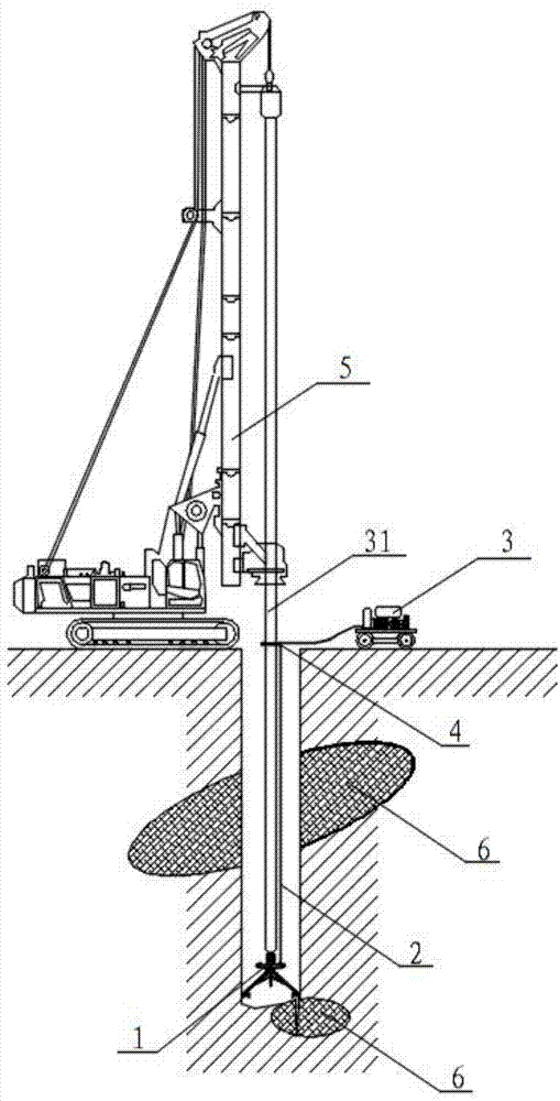 一种与旋挖桩机结合的处理漂石的高压水射流装置及方法与流程