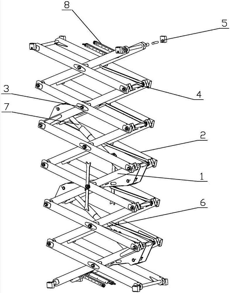 一种剪叉式升降工作平台新型叉架结构的制作方法