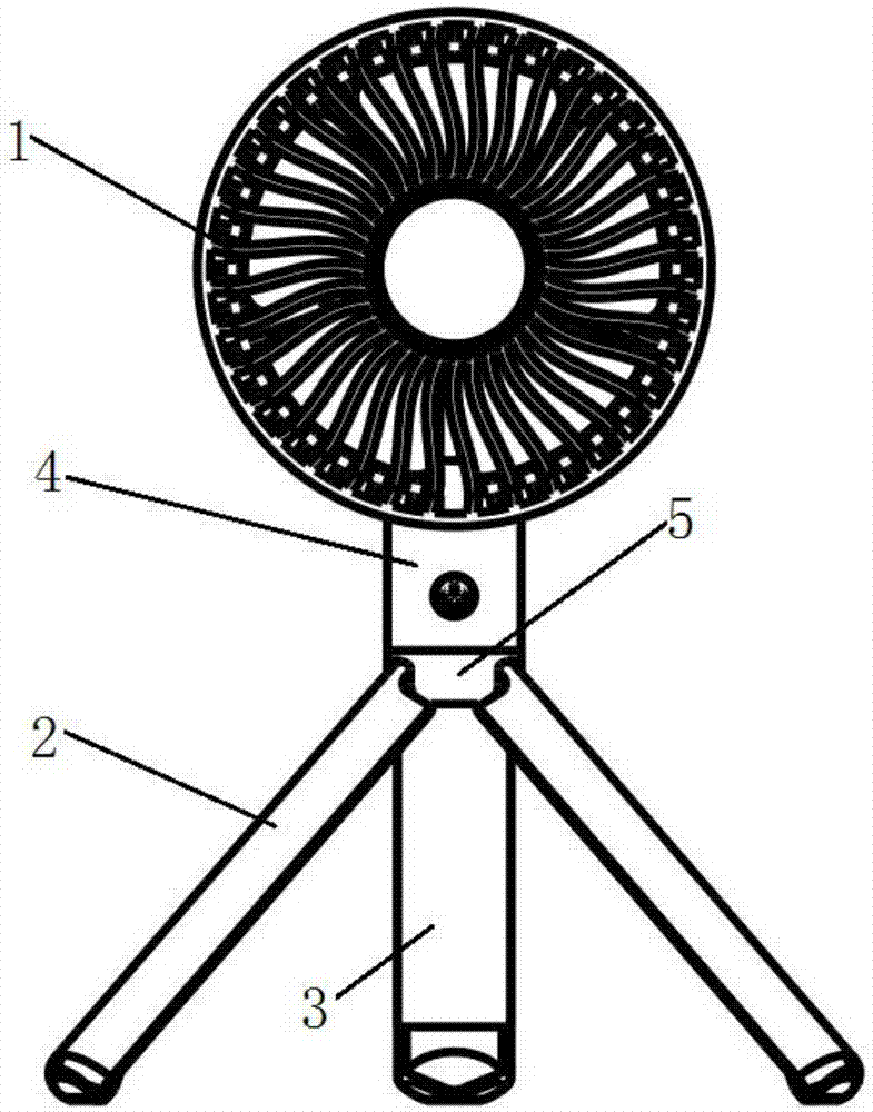一体式三脚架手持风扇的制作方法
