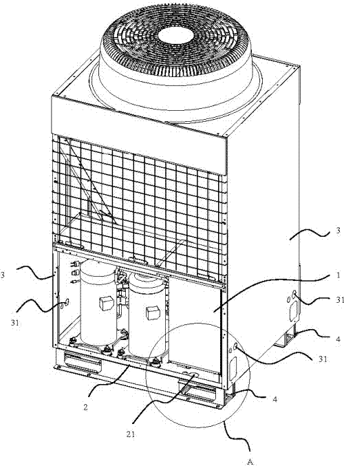 具有过线孔的热回收多联式空调机组的制作方法