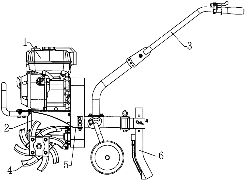 背景技术:微耕机以小型柴油机或汽油机为动力,具有重量轻,体积小,结构