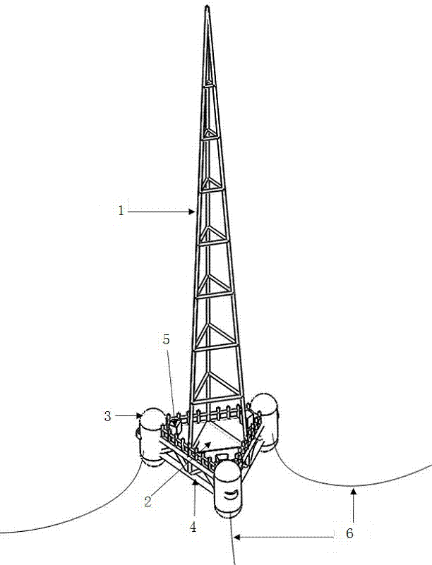 一种漂浮式可移动重复使用的海上测风结构的制作方法
