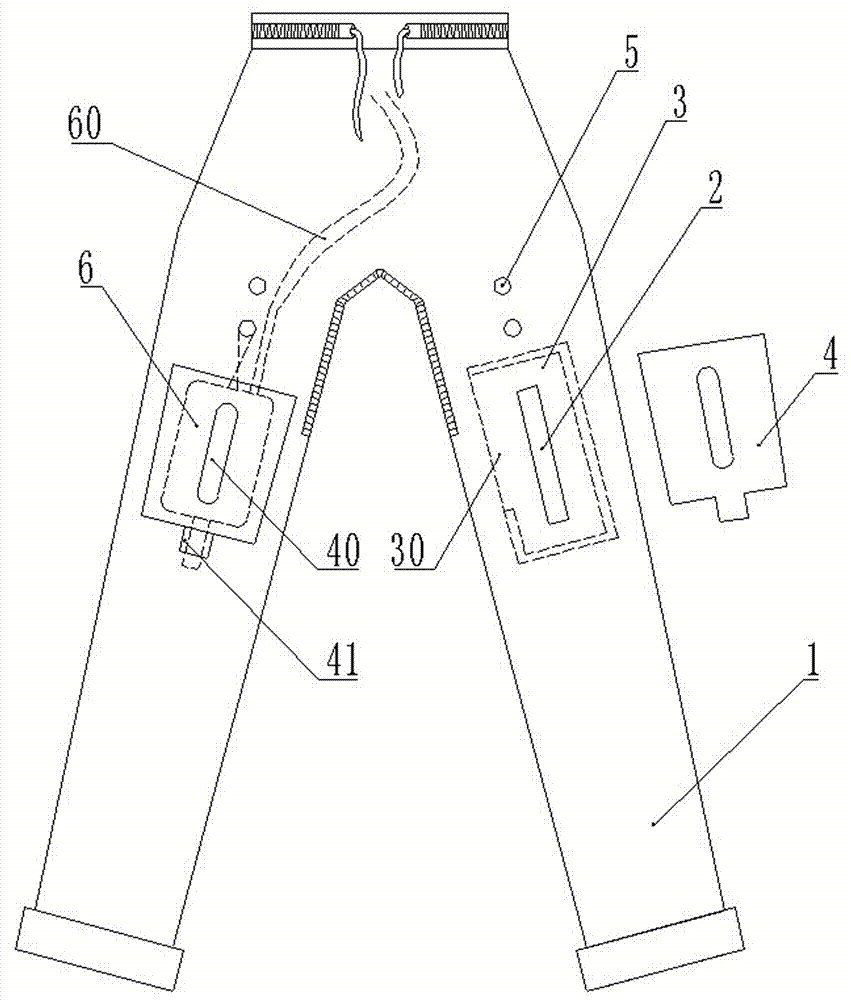 引流管留置患者专用病员裤的制作方法