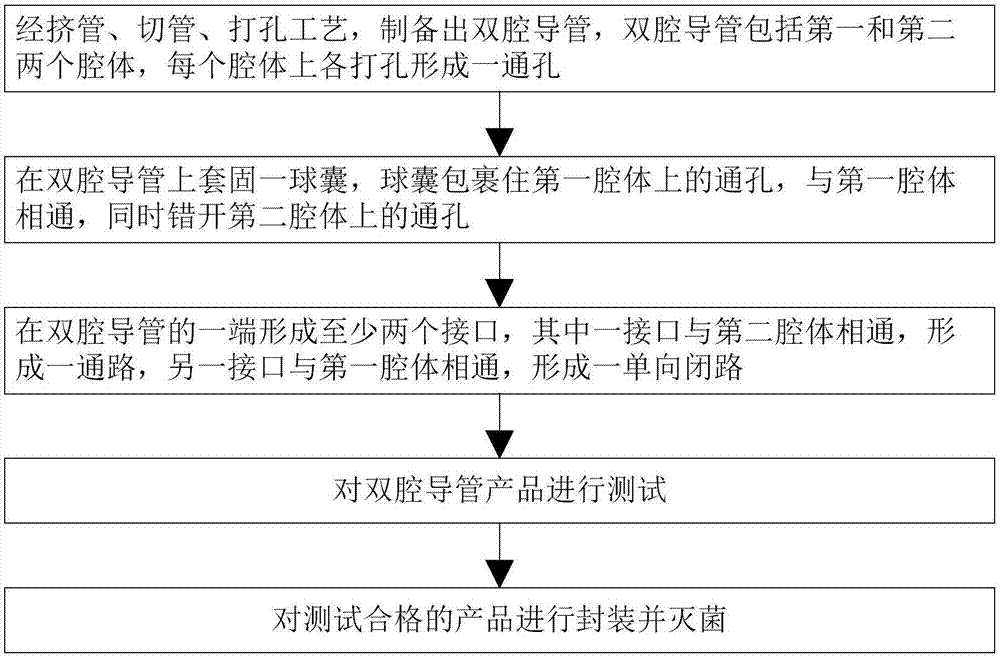 一种双腔导管的制备工艺及用途的制作方法