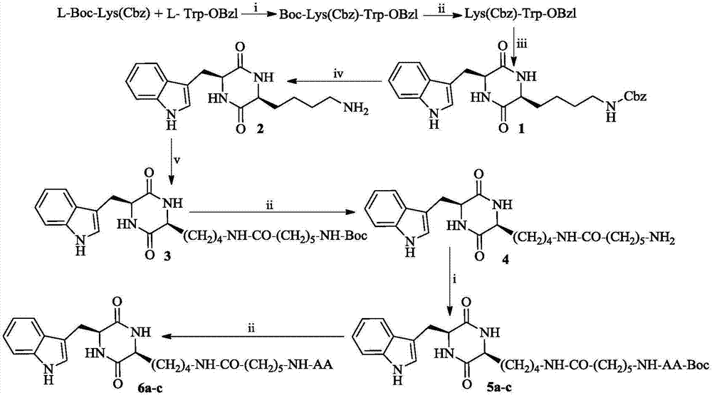 3S-吲哚乙基-6S-芳香氨基酸修饰的哌嗪-2,5-二酮，其合成，活性和应用的制作方法