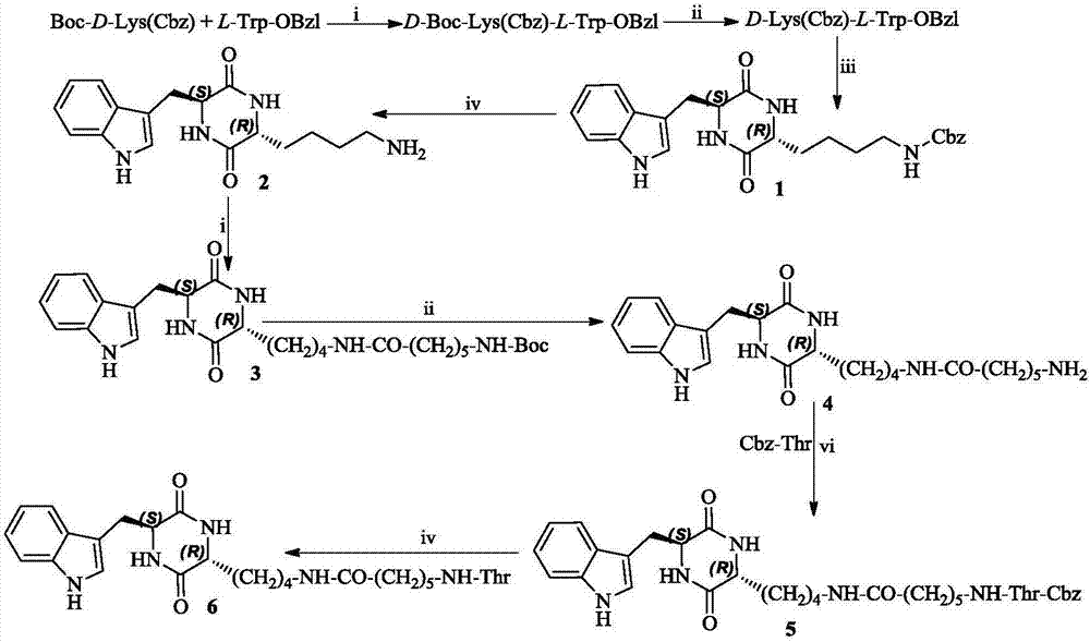 3R-吲哚甲基-6S-Thr修饰的哌嗪-2,5-二酮，其合成，活性和应用的制作方法