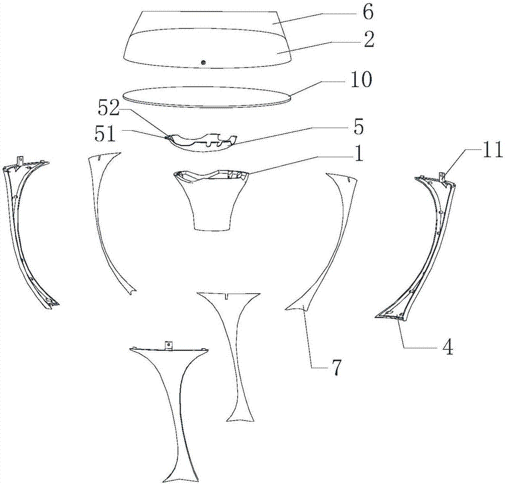 LED三臂式庭院灯的制作方法