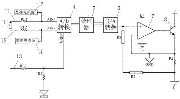 温度采集测量变送电路的制作方法