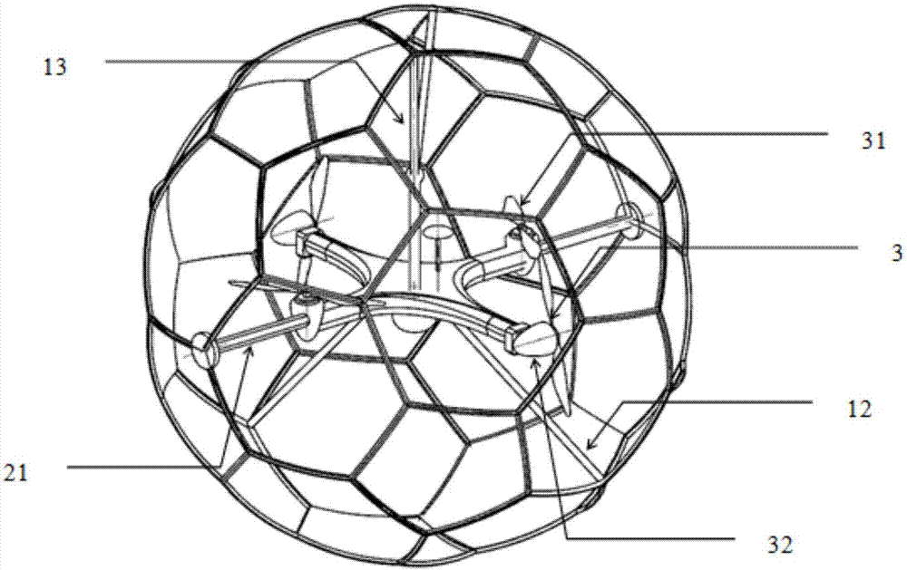 一种可灵活变姿的倾转动力球形结构无人飞行器的制作方法