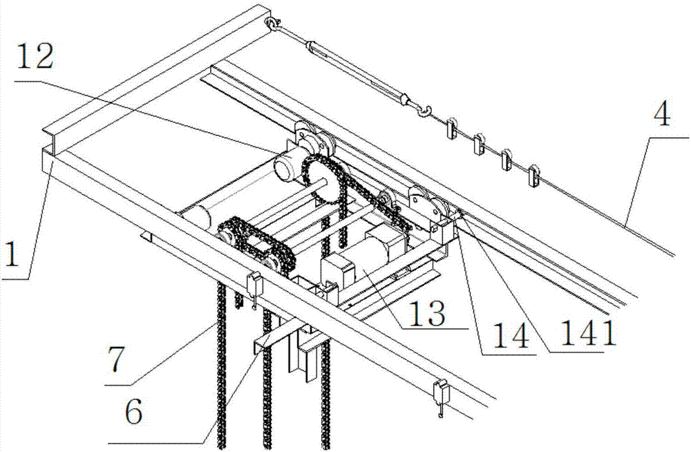 一种悬挂升降抽真空式自动摞包装置的制作方法