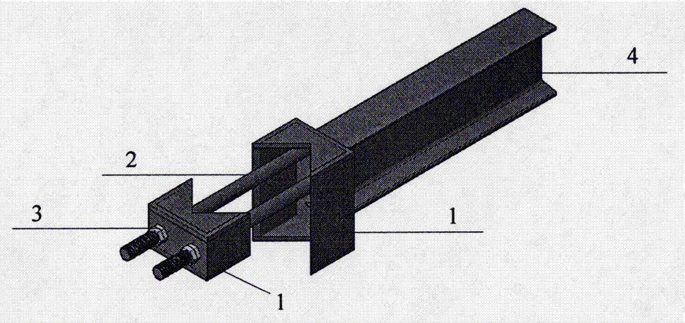 阳角柱套埋螺杆固定悬挑架型钢用连接件的制作方法