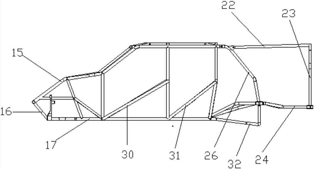 用于越野车可拆卸自喷淋的车体框架结构的制作方法
