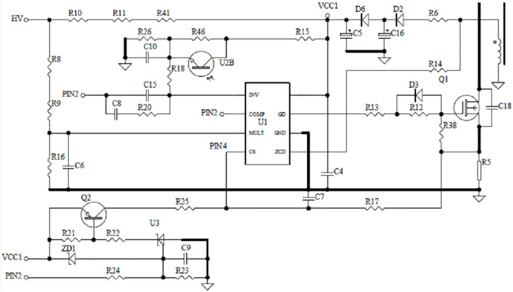 单级PFC反激电路控制装置及保护电路的制作方法
