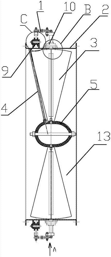 一种D式离心风机圆形调节门的制作方法