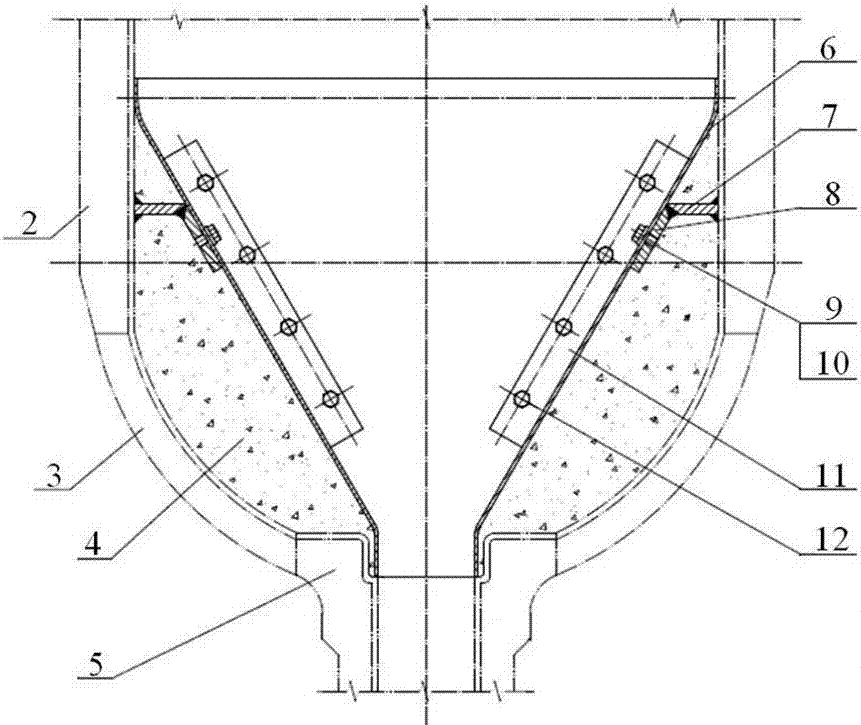 一种反应器内部锥筒结构的制作方法