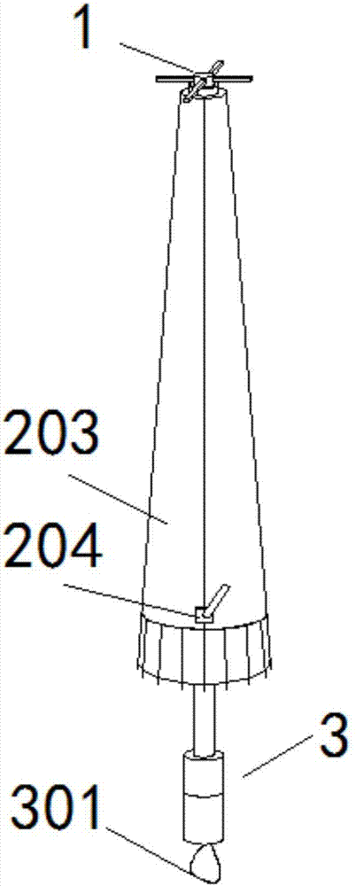 一种结构改进式雨伞,包括伞顶,伞身,伞柄和伞杆,所述伞顶设于伞杆的
