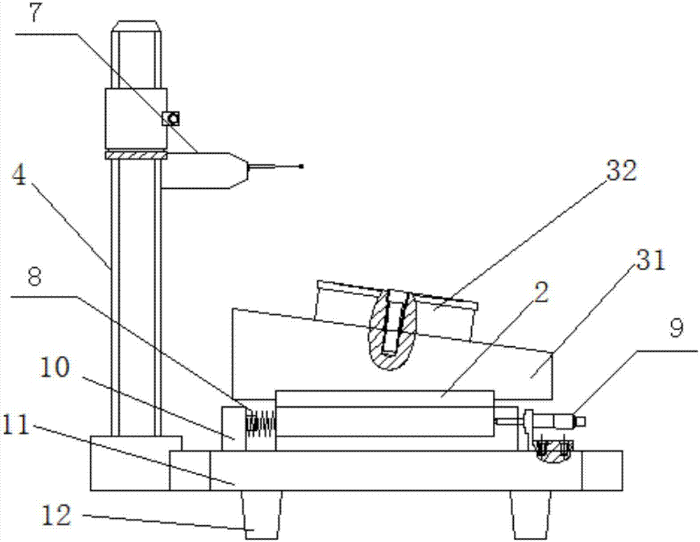 一种活塞斜槽角度测量装置的制作方法