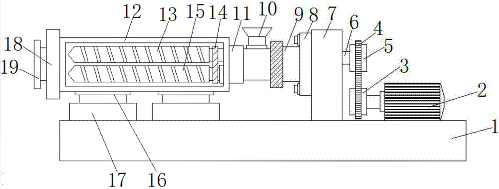 一种高效锥形双螺杆塑料挤出机的制作方法