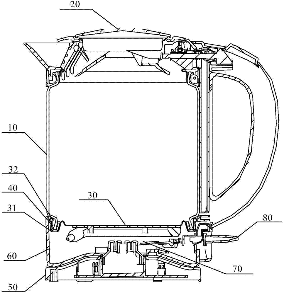玻璃电水壶及玻璃电水壶的组装方法与流程