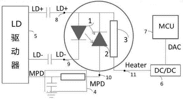 一种带加热器的四管脚激光器组件的制作方法