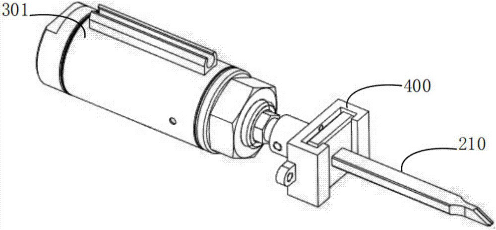 动铁发声装置中导针的剪切装置的制作方法