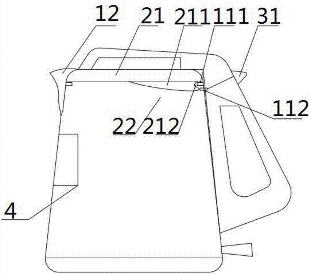 一种内部具有壶盖卡接结构的电热水壶的制作方法