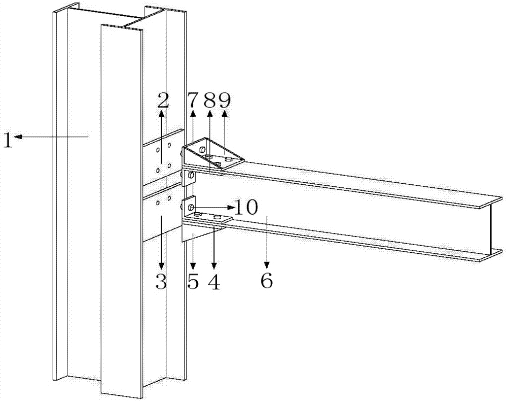 一种装配式钢结构异形柱非翼缘梁柱节点连接装置的制作方法