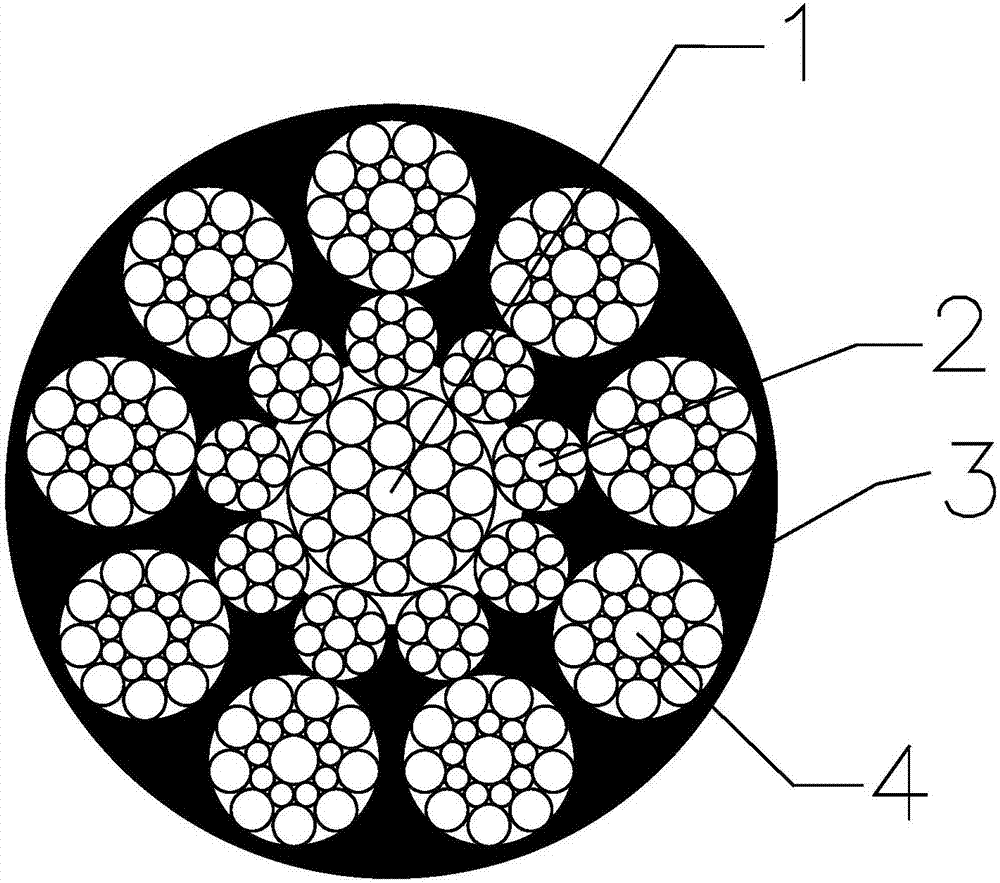 一种超高速电梯用钢丝绳的制作方法 技术特征: 1