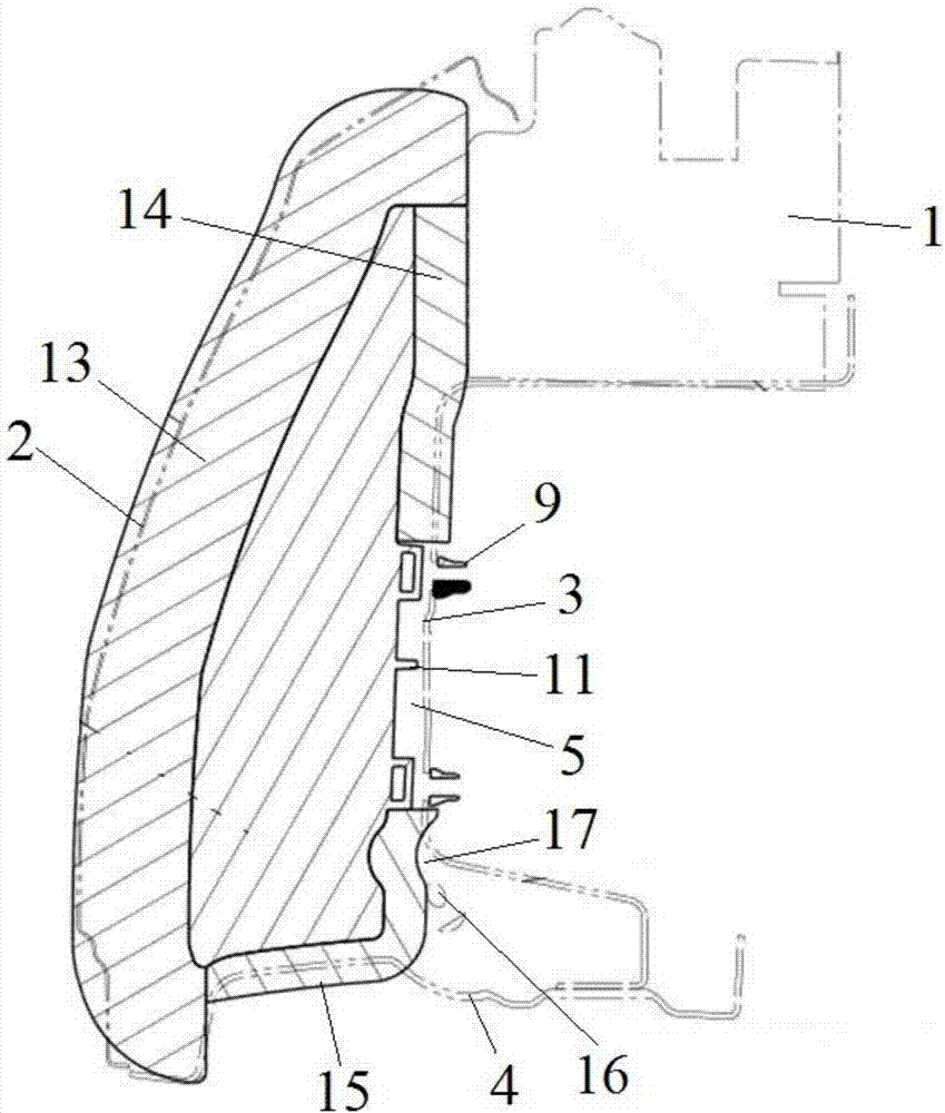 一种阻隔废气型汽车翼子板中部密封板结构的制作方法