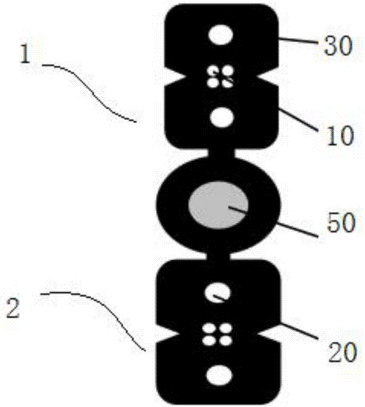 一种对称并行蝶形引入光缆的制作方法
