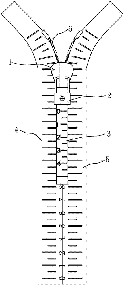 一种带有测量尺的拉链头及拉链的制作方法