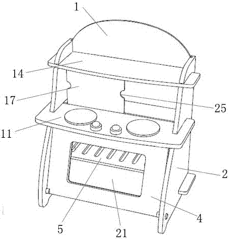 一种带烤箱的玩具厨房的制作方法