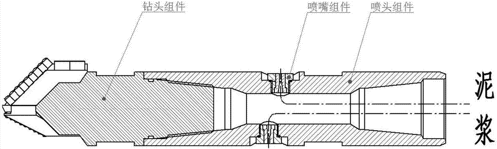 一种能实现水平钻喷一体的单管喷头装置的制作方法