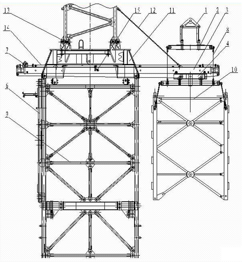 塔机两面顶升套架的制作方法