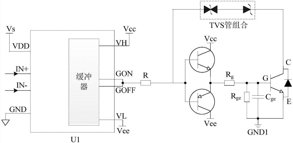 一种抑制IGBT关断尖峰的有源钳位电路以及电机控制器的制作方法