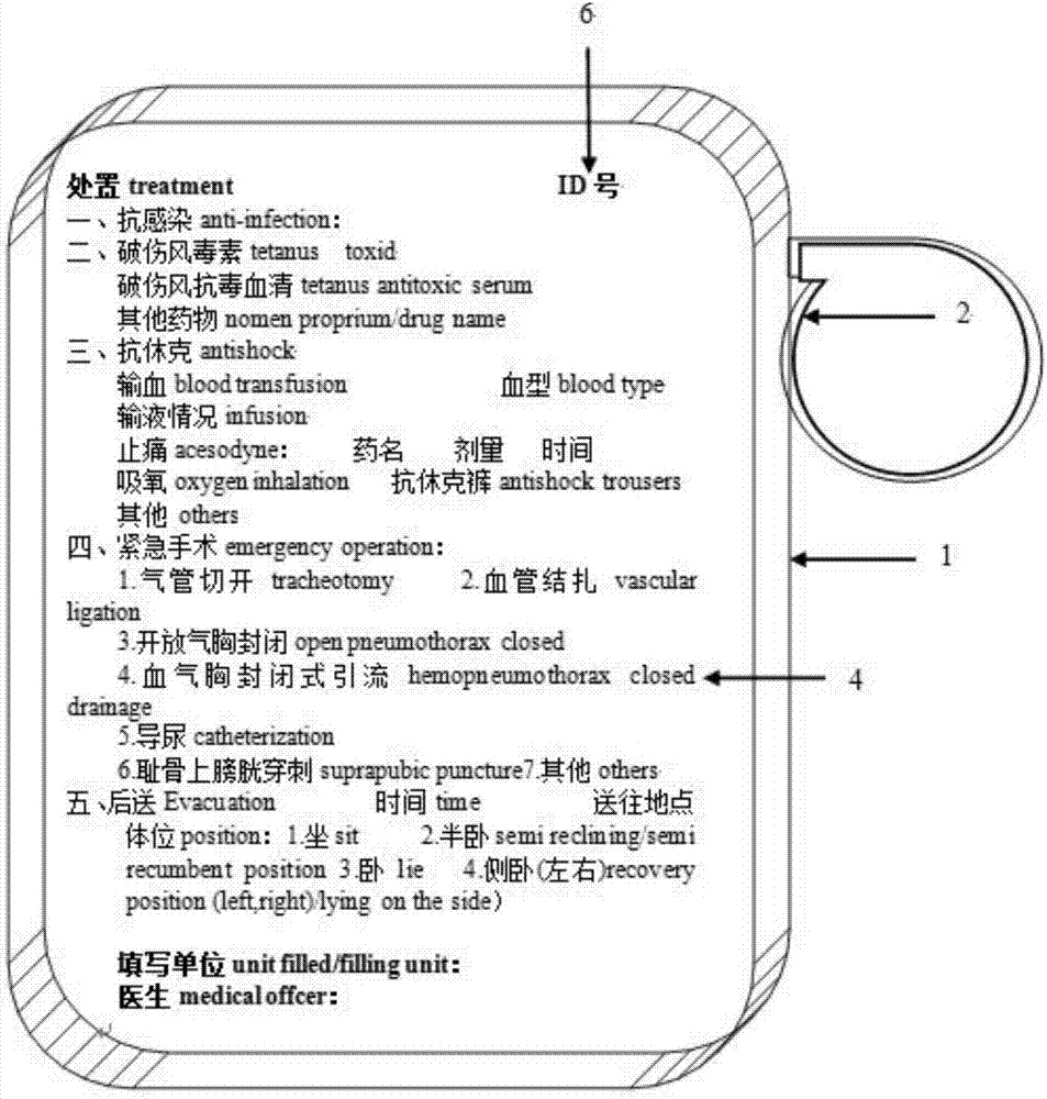 一种医用海战伤救治伤情标识卡的制作方法