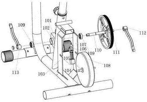 飞轮式健身器材用健身车架的制作方法