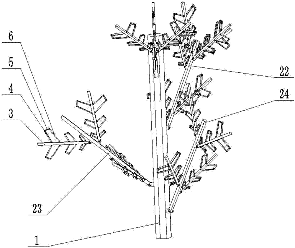 一种仿含羞草树形折叠式空间站基础骨架的制作方法
