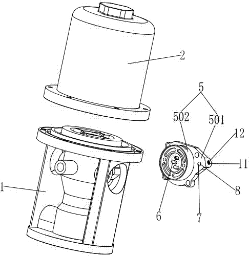 一种气动高压黄油注油机的内置供气增压装置的制作方法