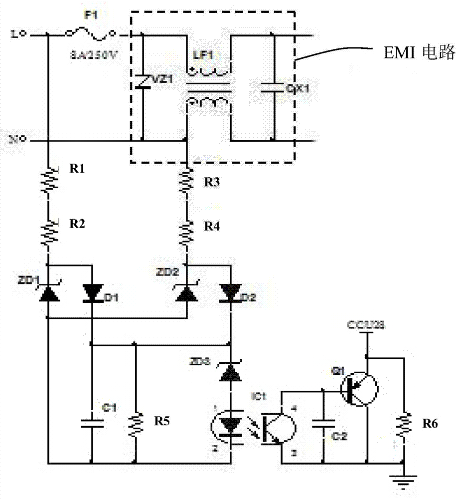 一种带有交流电压检测功能的电源电路的制作方法