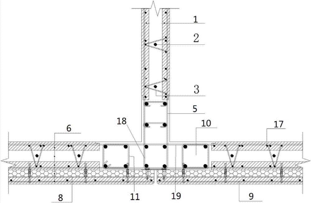 叠合外墙t型连接节点及其施工方法与流程