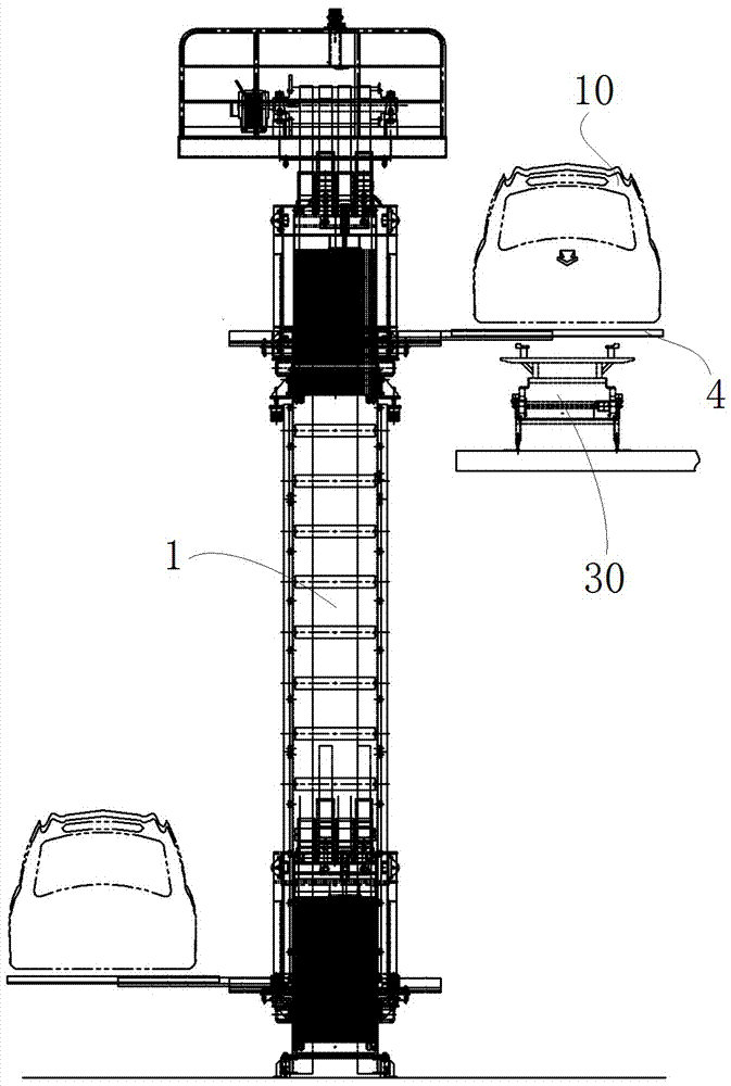 一种移载货叉升降机及使用该升降机的车辆生产线的制作方法